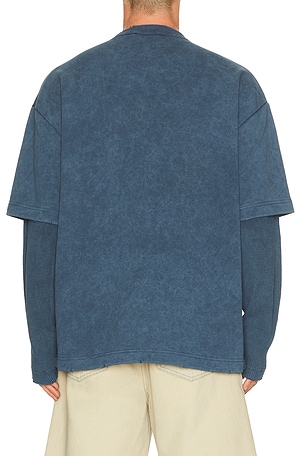 Daily Paper Layered Long Sleeve Tee in Blue