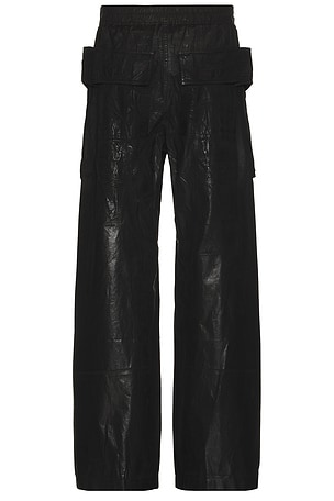 DRKSHDW by Rick Owens Creatch Wide Cargo Drawstring Pants in Black