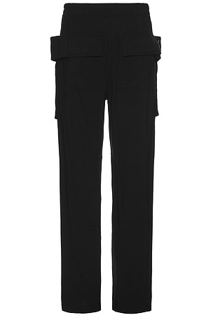 DRKSHDW by Rick Owens Creatch Wide Cargo Drawstring Pants in Black