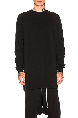 Rick Owens Baseball T-shirt raglan BigT黒 Baseball cotton jersey sweatshirt in black - Rick Owens | Mytheresa