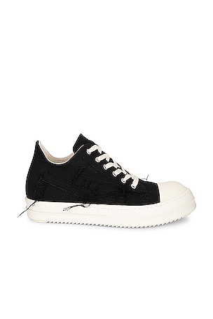 DRKSHDW by Rick Owens Slashed Ramone Low Sneaker in Black, Milk