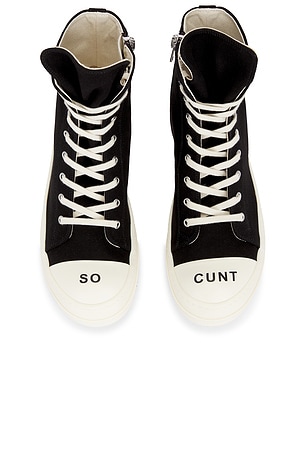 High Top Sneaks with So Cunty Print DRKSHDW by Rick Owens