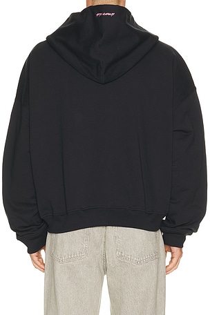 DRMERS CLUB Cursive Zip Up Hoodie in Black. Size L. Also