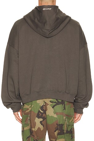 DRMERS CLUB Cursive Zip Up Hoodie in Grey. Size L. Also