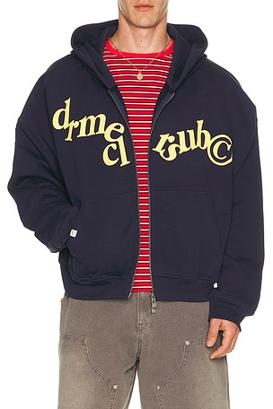 Hanging Letters Zip Up Hoodie DRMERS CLUB
