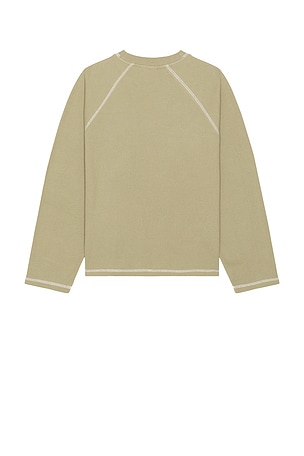 DRMERS CLUB Waffle Raglan Long Sleeve Tee in Sage