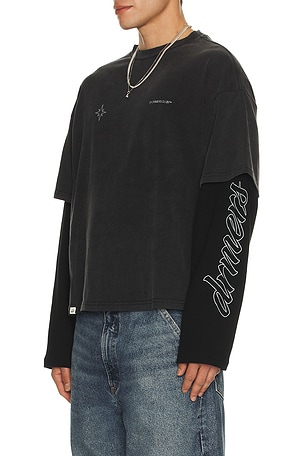 DRMERS CLUB Polaris Layered Tee in Black