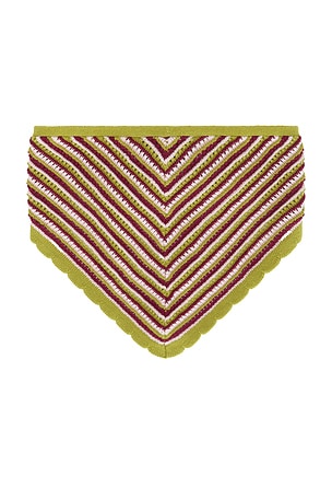 De Rococo Crochet Bandana in Burgundy,Green