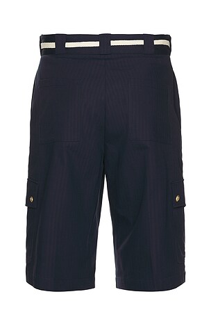 Drle De Monsieur Drole De Monsieur Workwear Chevron Shorts in Navy