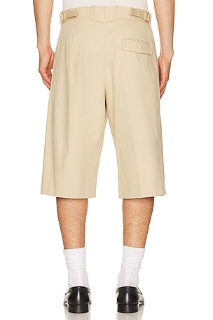 Drôle De Monsieur Short Long Coton in Beige