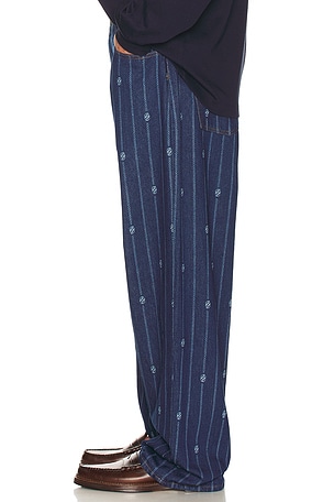 Drôle De Monsieur Le Jean Baggy Monogramme in Blue. Size XXL/2X. Also