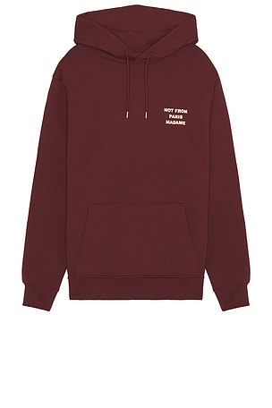 Drôle De Monsieur Le Hoodie Slogan in Burgundy