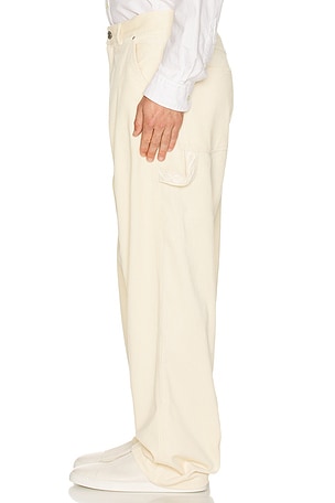 Drôle De Monsieur Le Pantalon Baggy Velours in White. Size XXL/2X. Also