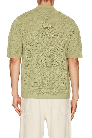 Drôle De Monsieur Chemise Maille Dentelle in Green