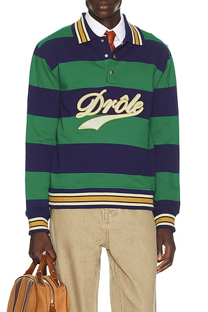Drole Embroidered Stripes Polo Drôle De Monsieur