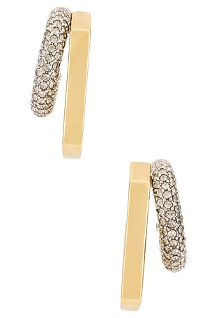Demarson Tina Pave Earrings in Metallic Silver,Metallic Gold