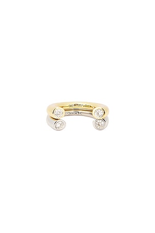 Demarson Miley Stackable Ring in Metallic Silver,Metallic Gold
