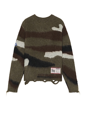 Deva States Desert Mohair Crewneck Sweater in Brown