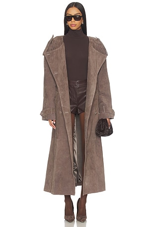Ducie Klarissa Trench Coat in Brown