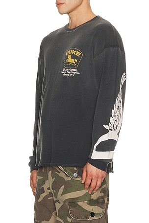 Duke + Dexter DR3 Sponsors Waffle Long Sleeve Tee in Black