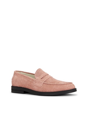 Duke + Dexter Wilde Suede Penny Loafer in Blush