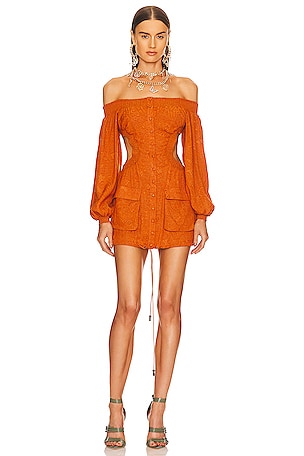 dundas mini dress DUNDAS x REVOLVE Lily Mini Dress in Toffee Brown