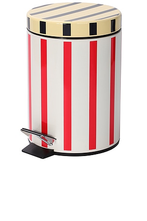 Dusen Dusen Stucco Stripe Bathroom Trash Bin in Red