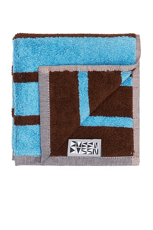 Dusen Dusen Bird Stripe Washcloth in Blue,Brown