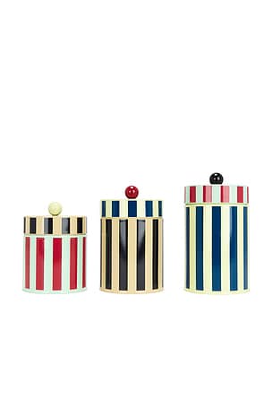 Set Of 3 Stripe Canister Dusen Dusen