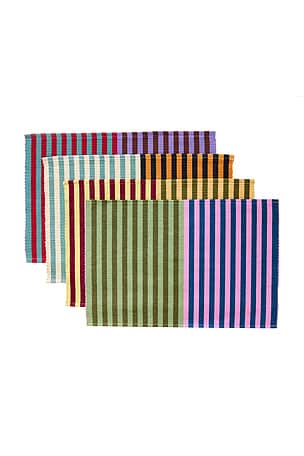 Set Of 4 Dual Stripe Placemats Dusen Dusen