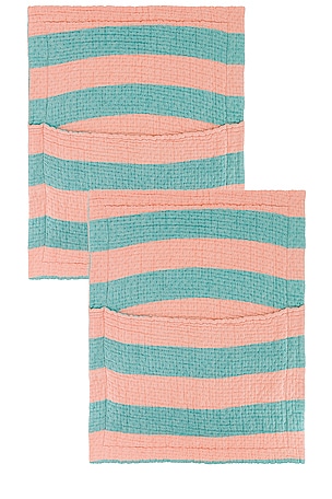 Dusen Dusen Stripe Standard Shams in Coral