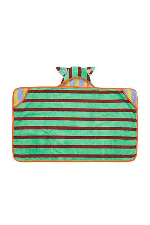 Dusen Dusen Nicolas Stripe Baby Hooded Towel in Green