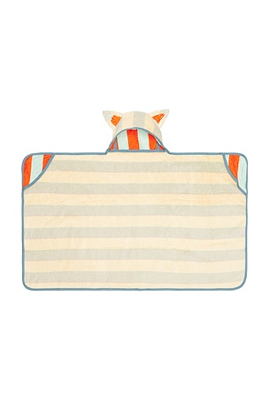 Dusen Dusen Mona Stripe Baby Hooded Towel in Orange