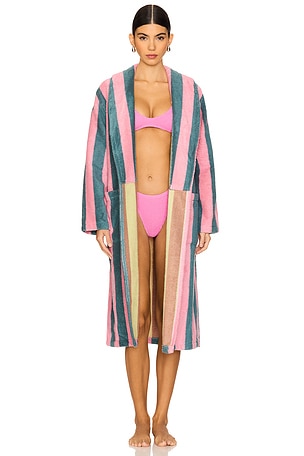 Martine Stripe Bathrobe Dusen Dusen