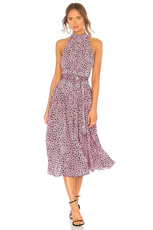 Diane von Furstenberg High Neck Halter Dress in Pearson Black | REVOLVE