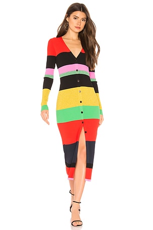 Diane von Furstenberg Maxi Sweater Dress in Candy Red Multi | REVOLVE