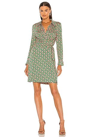 Diane von Furstenberg Didi Dress in Fun Club Medium Green