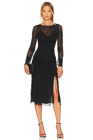 johnny was navy beaded mesh dress Beaded Mesh Strapless Slit Gown by Ladivine CD388 – ABC Fashion