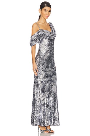 Diane von Furstenberg Joaquin Dress in Metallic Silver