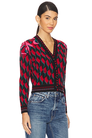 Diane von Furstenberg Hima Cardigan in Red