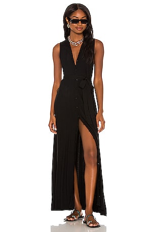 ophelia midi dress in black lpa Lpa Ophelia Midi Dress by LPA