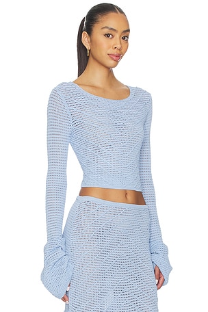 DEVON WINDSOR Erin Longsleeve Top in Baby Blue