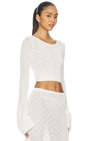 DEVON WINDSOR Erin Longsleeve Top in Ivory. Size XS. Also
