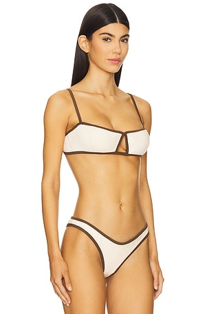 DEVON WINDSOR Anya Bikini Top in Cream