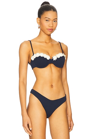 DEVON WINDSOR Georgie Bikini Top in Navy