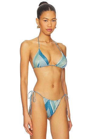 DEVON WINDSOR Winona Triangle Bikini Top in Blue