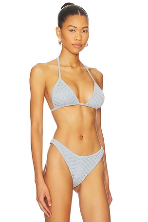 DEVON WINDSOR Lucinda Triangle Bikini Top in Baby Blue