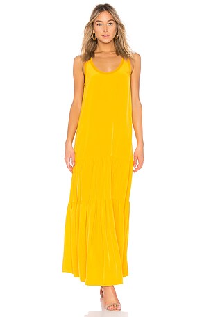 andmary Cecily check long dress beige