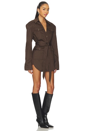 EAVES Lumi Mini Dress in Brown