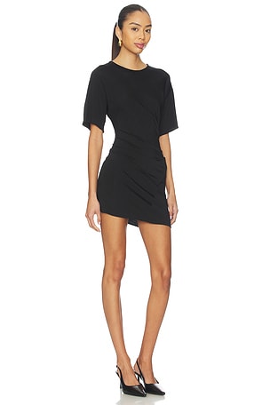 EAVES Ira Twisted Tee Dress in Black